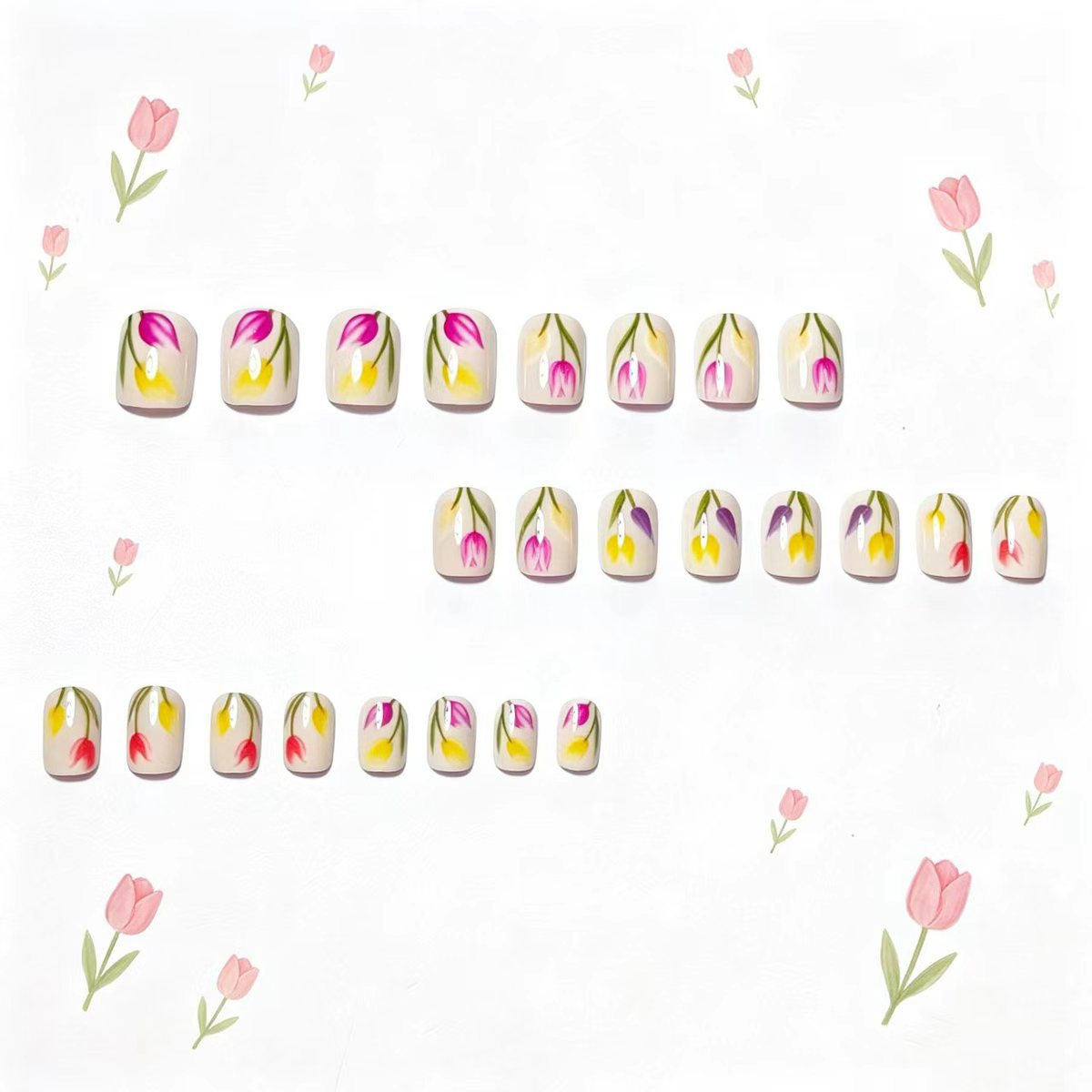 Elegant Floral Nail Art Acalora