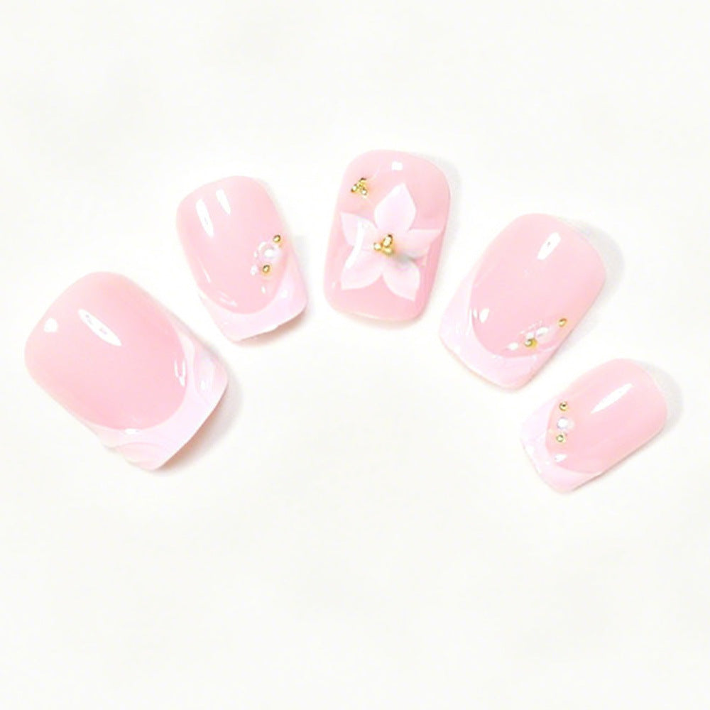 Floral Accented Press-On Nail Art Set Acalora