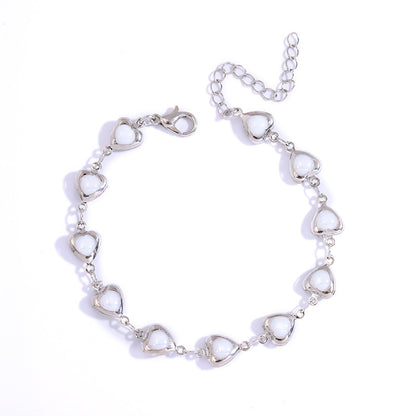 Heart-Shaped Link Anklet Acalora