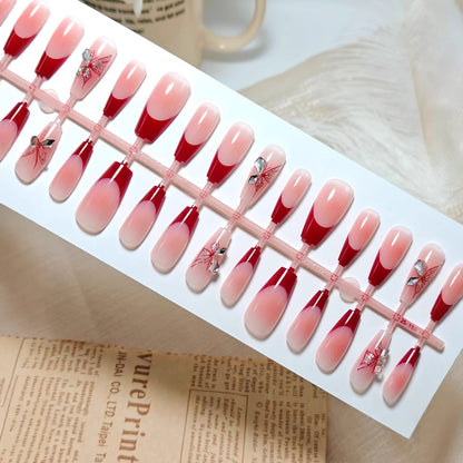 Artificial Nail Set with Elegant 3D Flower Decorations Acalora