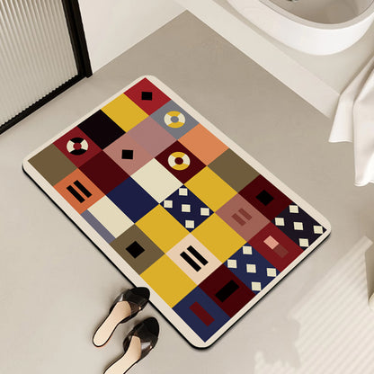 Geometric Pattern Bath Mat Acalora