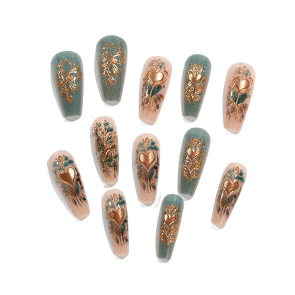 Artificial nails with floral design elements Acalora