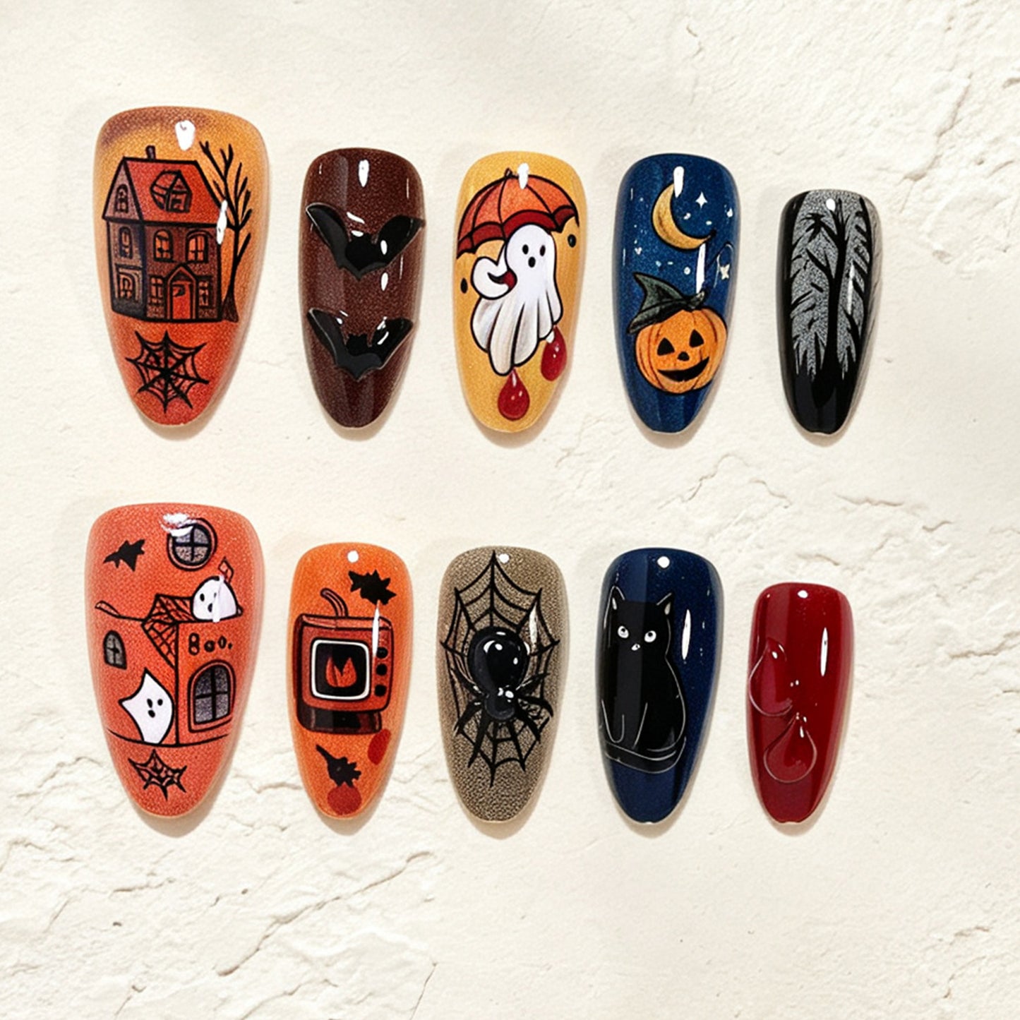 Halloween-Themed Nail Art Design Acalora
