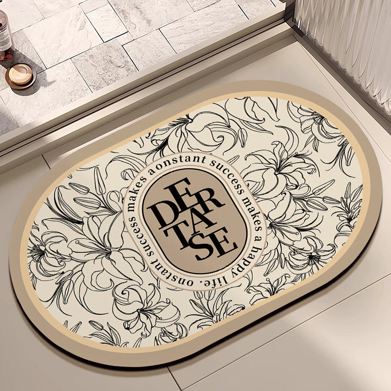 Floral Patterned Bath Mat Acalora
