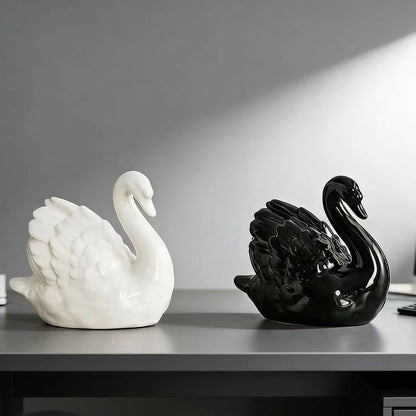 Elegant ceramic swan figure Acalora