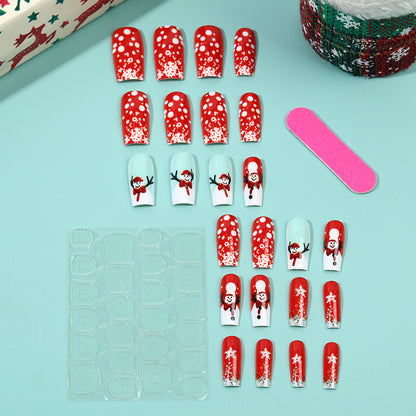 Artificial nails with festive Christmas designs Acalora
