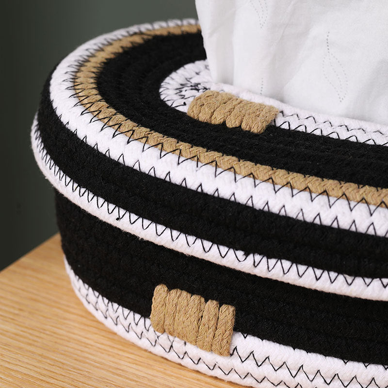 Elegant storage basket made of woven natural material Acalora