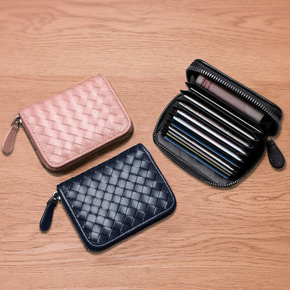 Compact Woven Zippered Card Holder Acalora