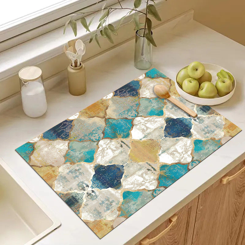 Abstract Geometric Kitchen Mat Acalora