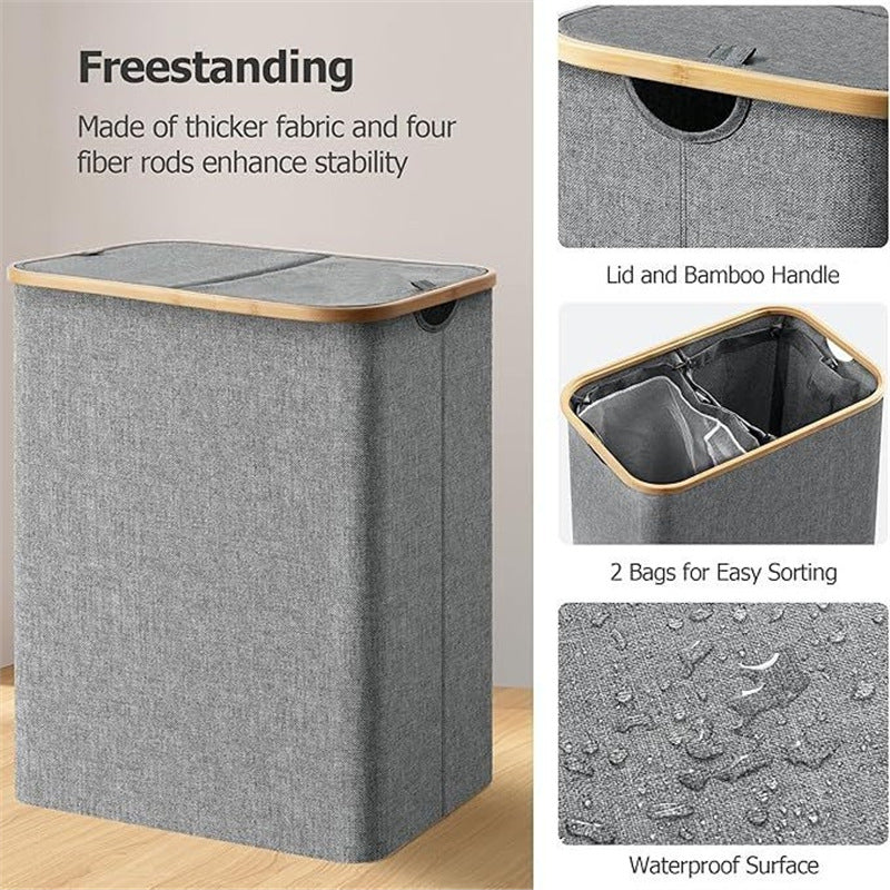 Laundry basket with practical lid and carrying handles Acalora