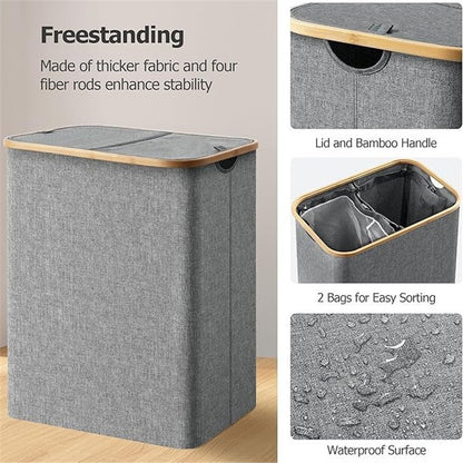 Laundry basket with practical lid and carrying handles Acalora