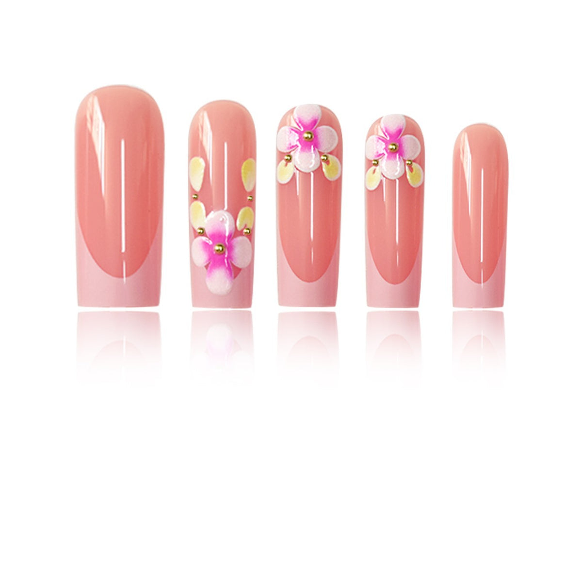 Floral Embellished Nail Art Extensions Acalora