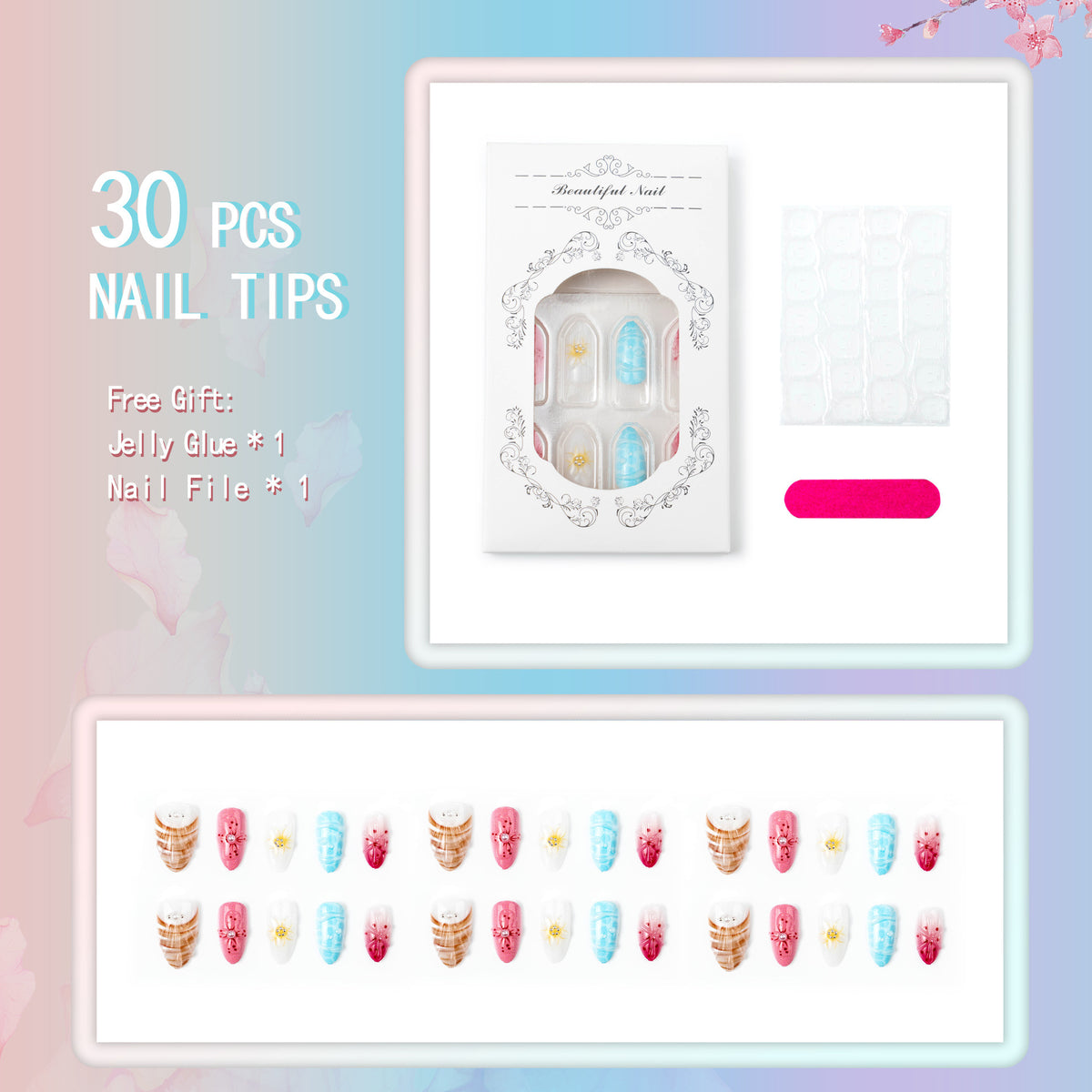 Art nail set in elaborate design Acalora