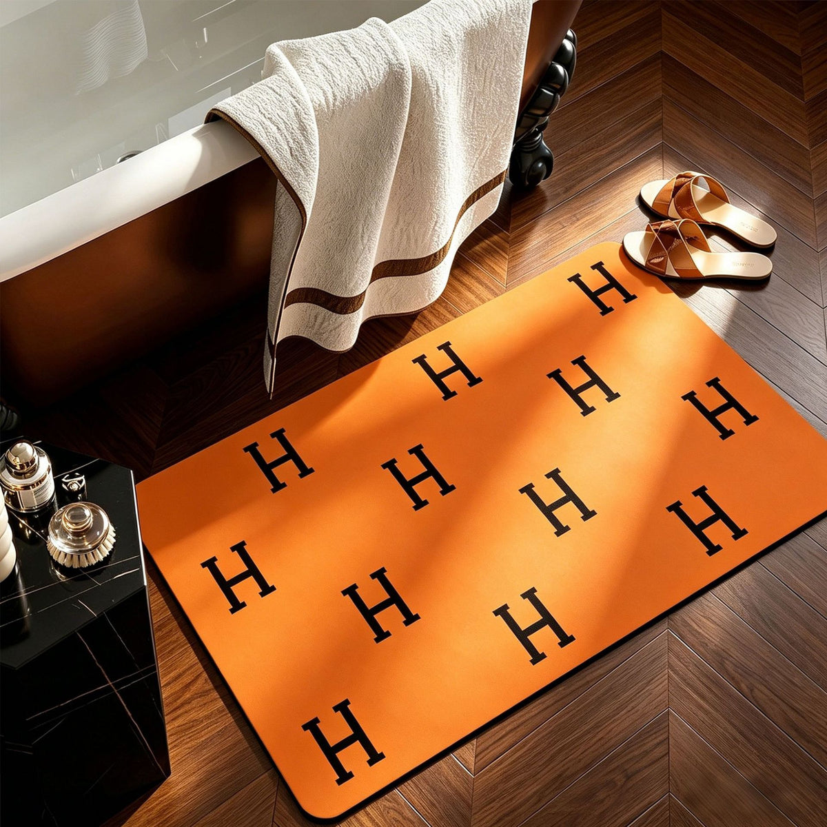 Elegant Monogrammed Bathroom Mat Acalora