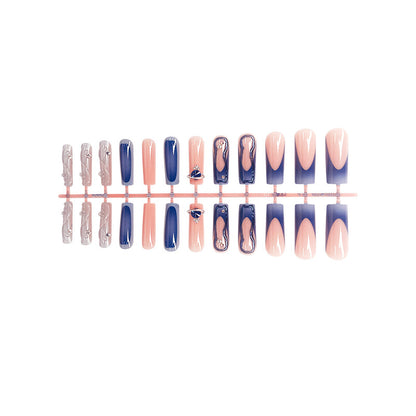 Premium Artistic Press-On Nail Set with Decorative Elements Acalora