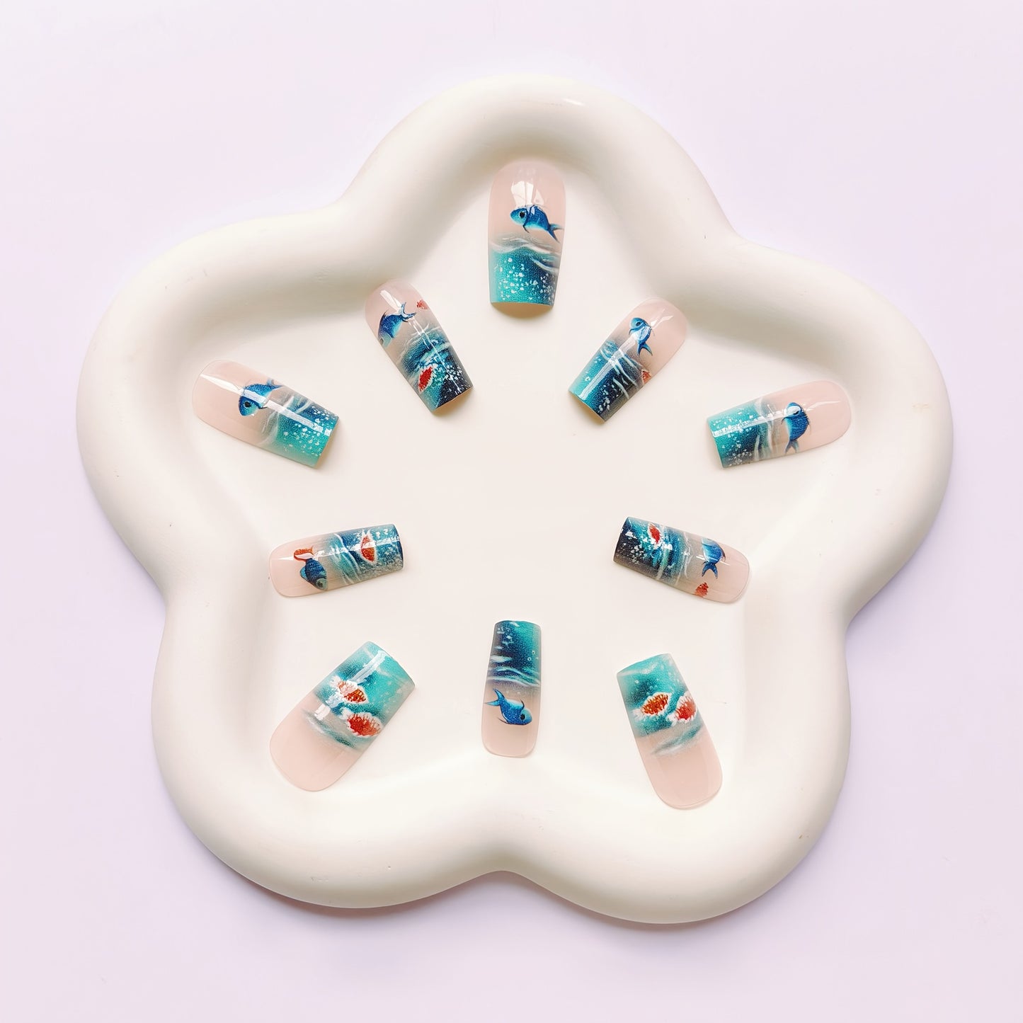 Aquatic-Themed Nail Art Design Acalora