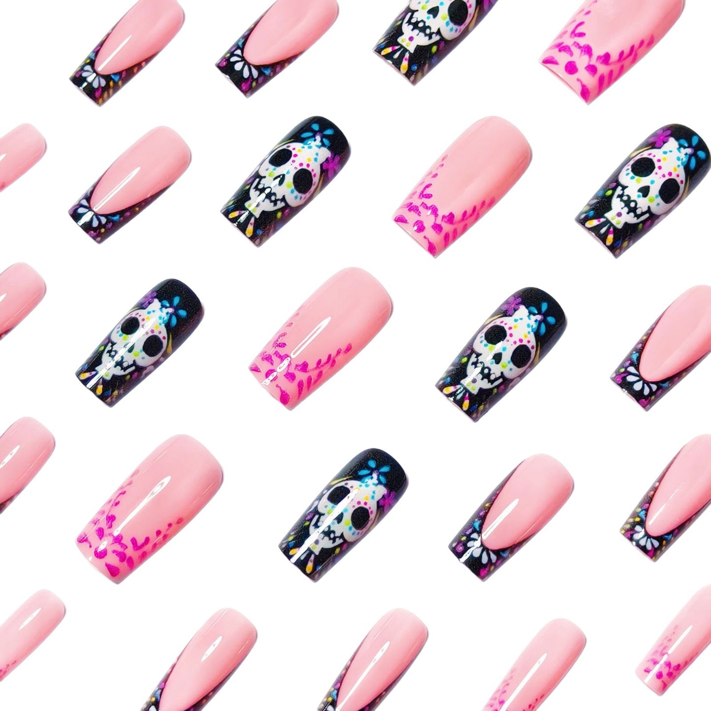 Artistic Skull Design Nail Art Acalora