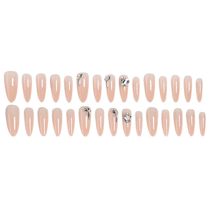 Glamorous and Elegant Artificial Nails with Crystal Accents Acalora