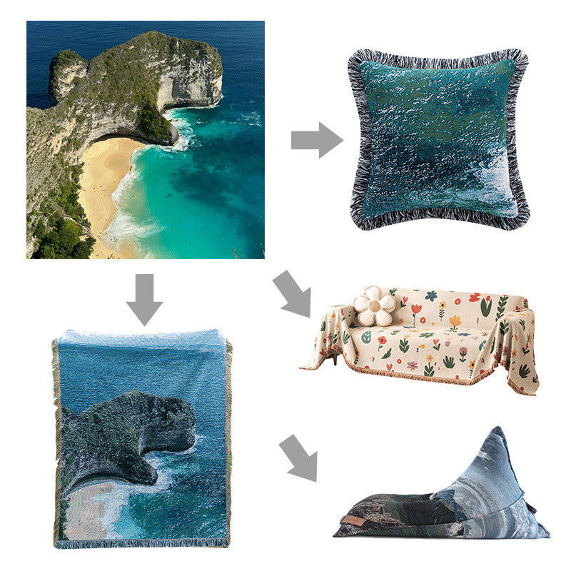 Scenic Coastal Landscape Throw Blanket