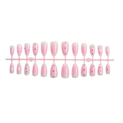 Decorative Press-On Nail Art Set with Star and Sparkle Accents Acalora