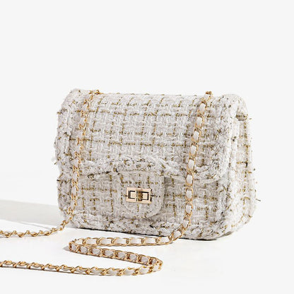 Textured Chain Strap Shoulder Bag Acalora