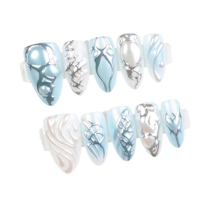 Artistic Metallic Press-On Nail Set Acalora