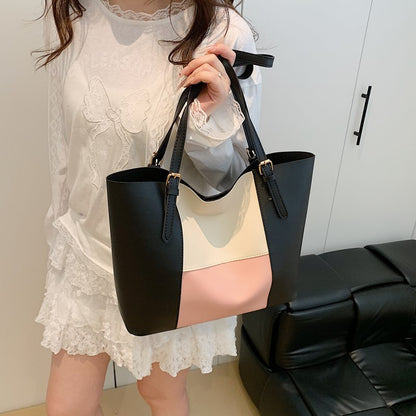 Versatile Color Block Tote Bag Acalora