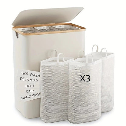 High-quality laundry basket with lid and handle Acalora