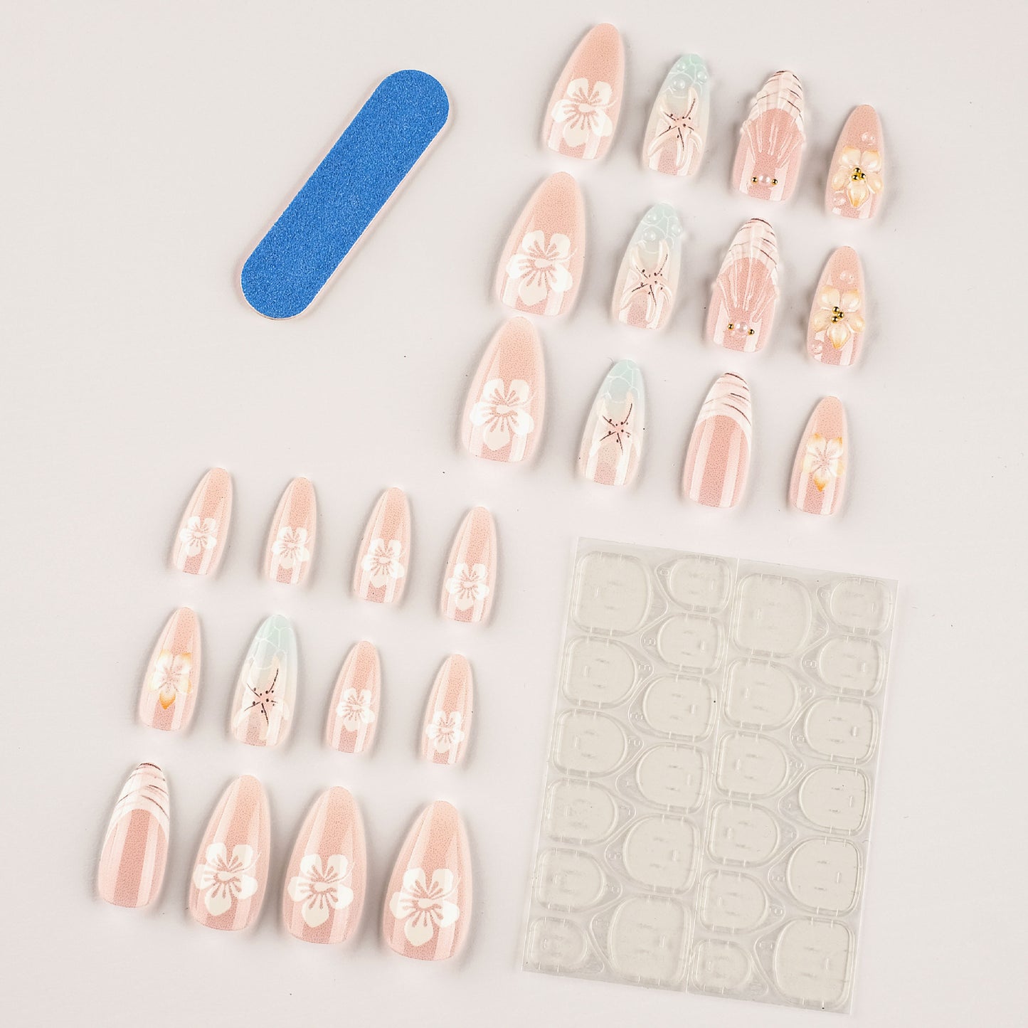 Artistic 3D Floral Press-On Nail Set Acalora