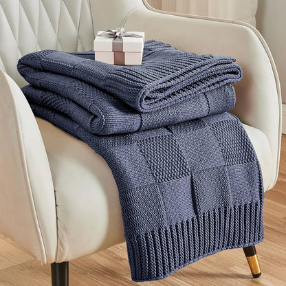 Textured Knit Throw Blanket