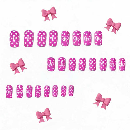 Stylish Polka Dot and Bow Nail Art Acalora