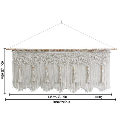 More elegant macramé wall hanging with artistic fringes and geometric patterns