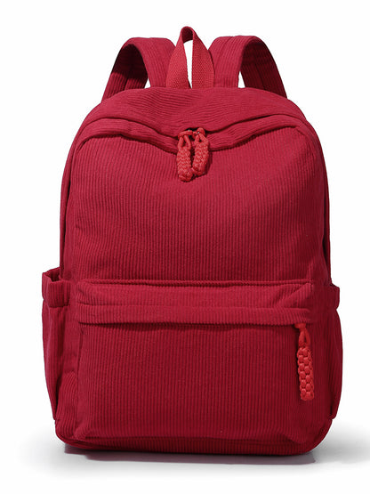 Textured Fabric Multi-Compartment Backpack Acalora