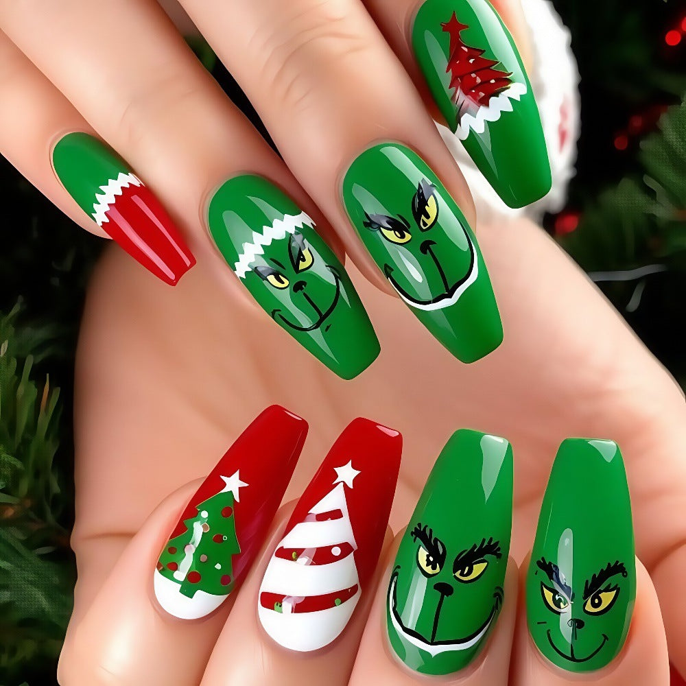 Festive artificial nails with Christmas motifs Acalora
