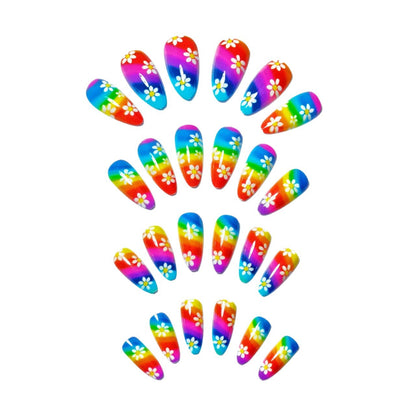 Artistic Floral Rainbow Nail Art Acalora