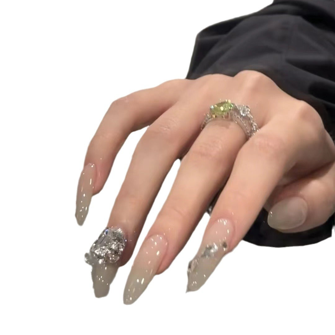 Elegant Stiletto Press-On Nail Set with Rhinestone Accents Acalora