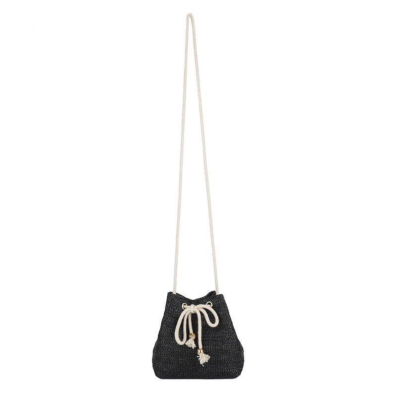 Bohemian-Inspired Woven Mini Drawstring Bag Acalora