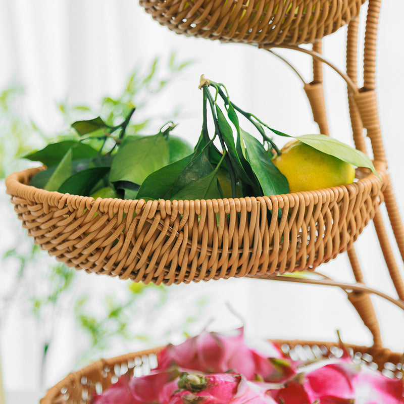 Multi-Tiered Wicker Display Stand Acalora