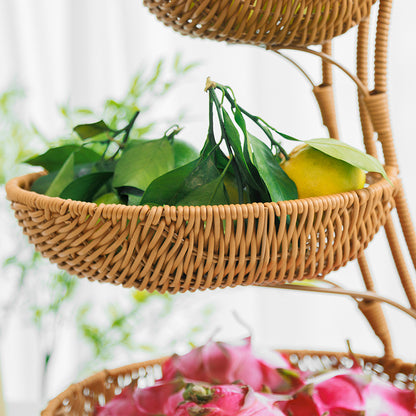 Multi-Tiered Wicker Display Stand Acalora