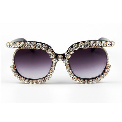Women's stylish oversized sunglasses with sparkling rhinestone applications Brehn