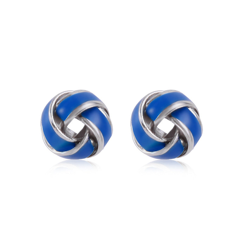 Women's lightweight star earrings with enamel flag design and fishhook Kalsten
