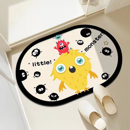 Playful Monster-Themed Bath Mat