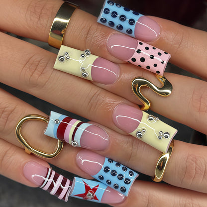 Abstract Design Press-On Nail Art Tips Acalora