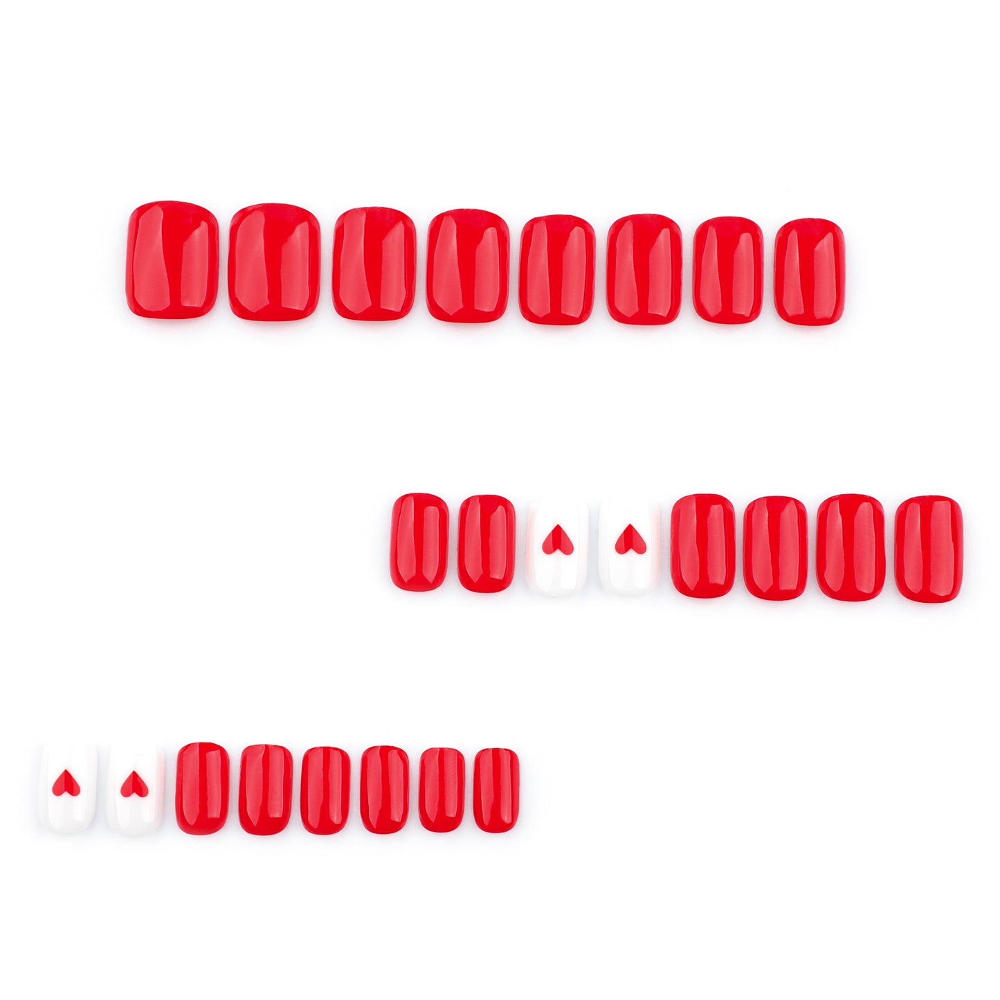 Heart-Embellished Premium Press-On Nail Set Acalora
