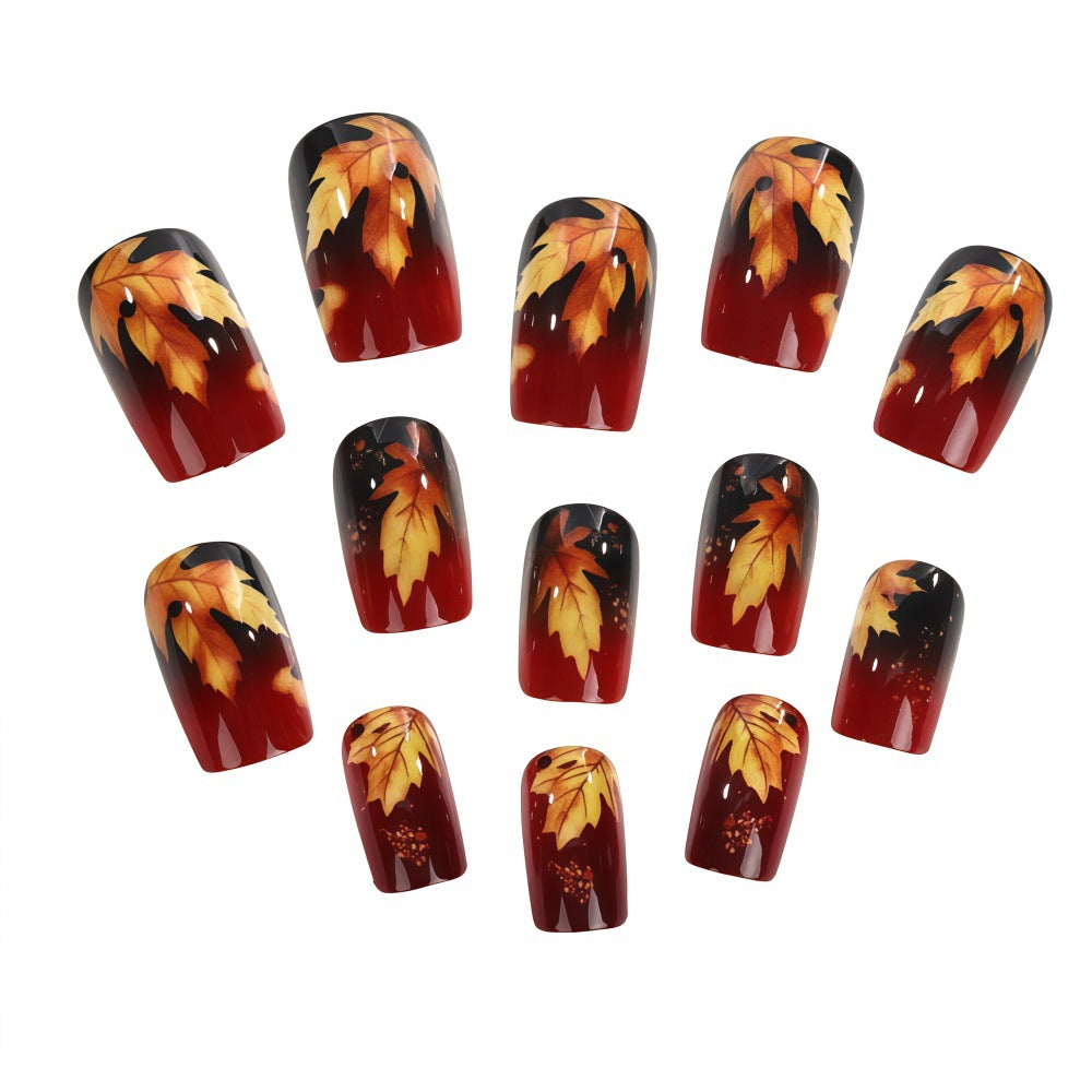 Artificial nails with autumn leaf design Acalora