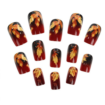 Artificial nails with autumn leaf design Acalora