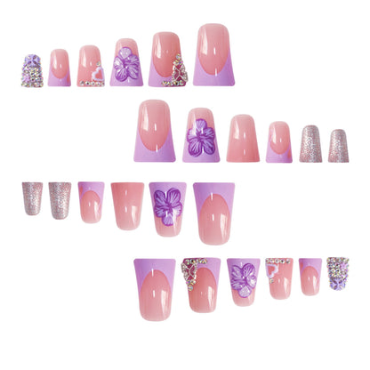 Decorative Floral Press-On Nails Acalora