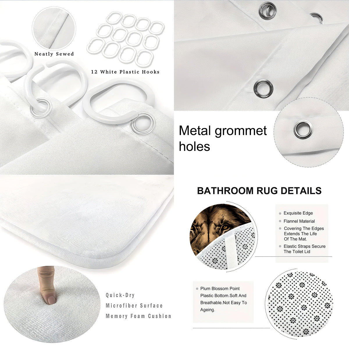 Digital Lion Themed Bathroom Set