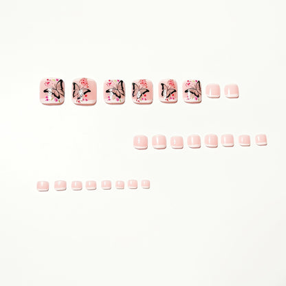 Floral Butterfly Design Nail Art Acalora