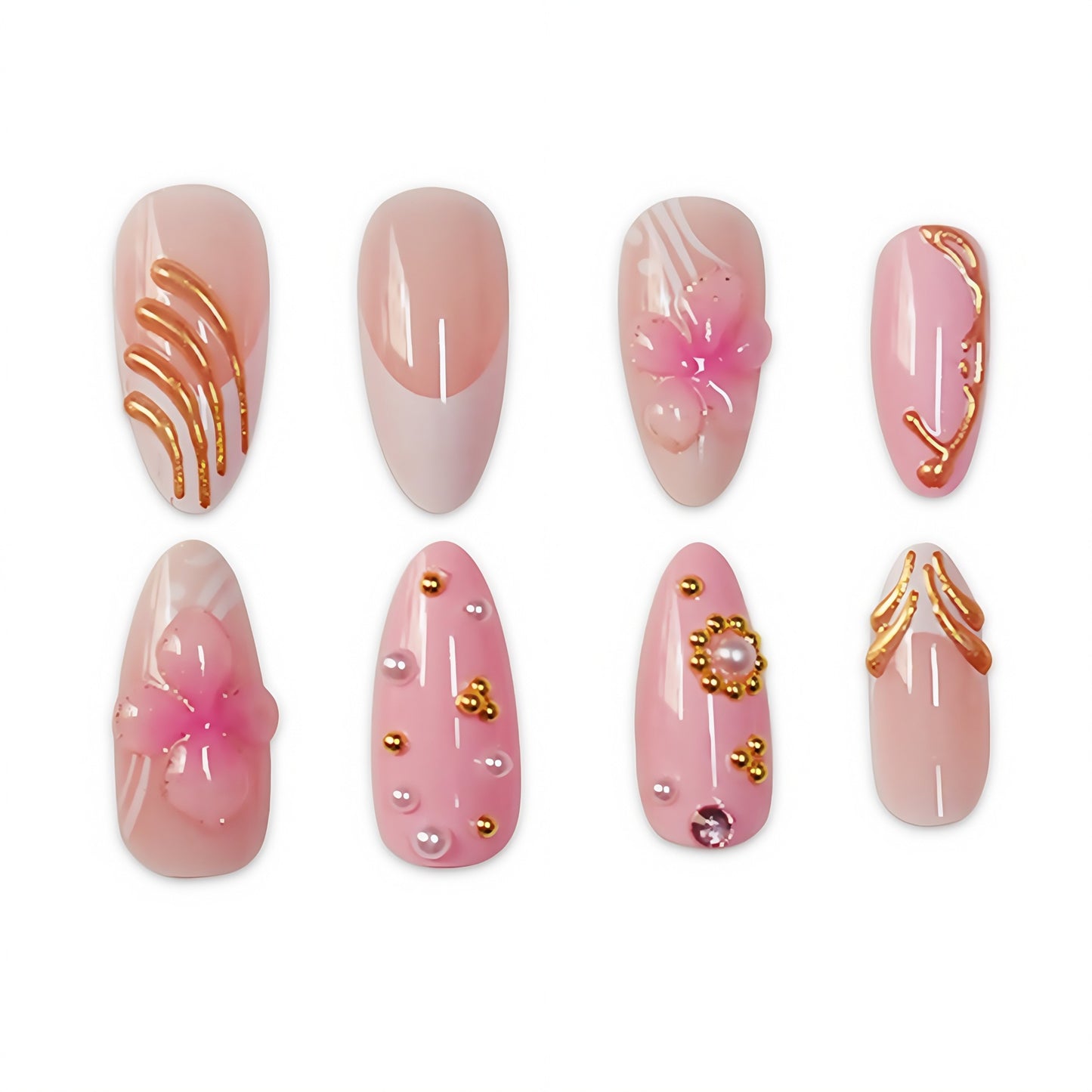 Elegant Floral Stiletto Nail Art Acalora